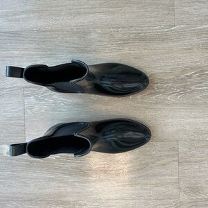 Black Patent Leather Ankle Boots